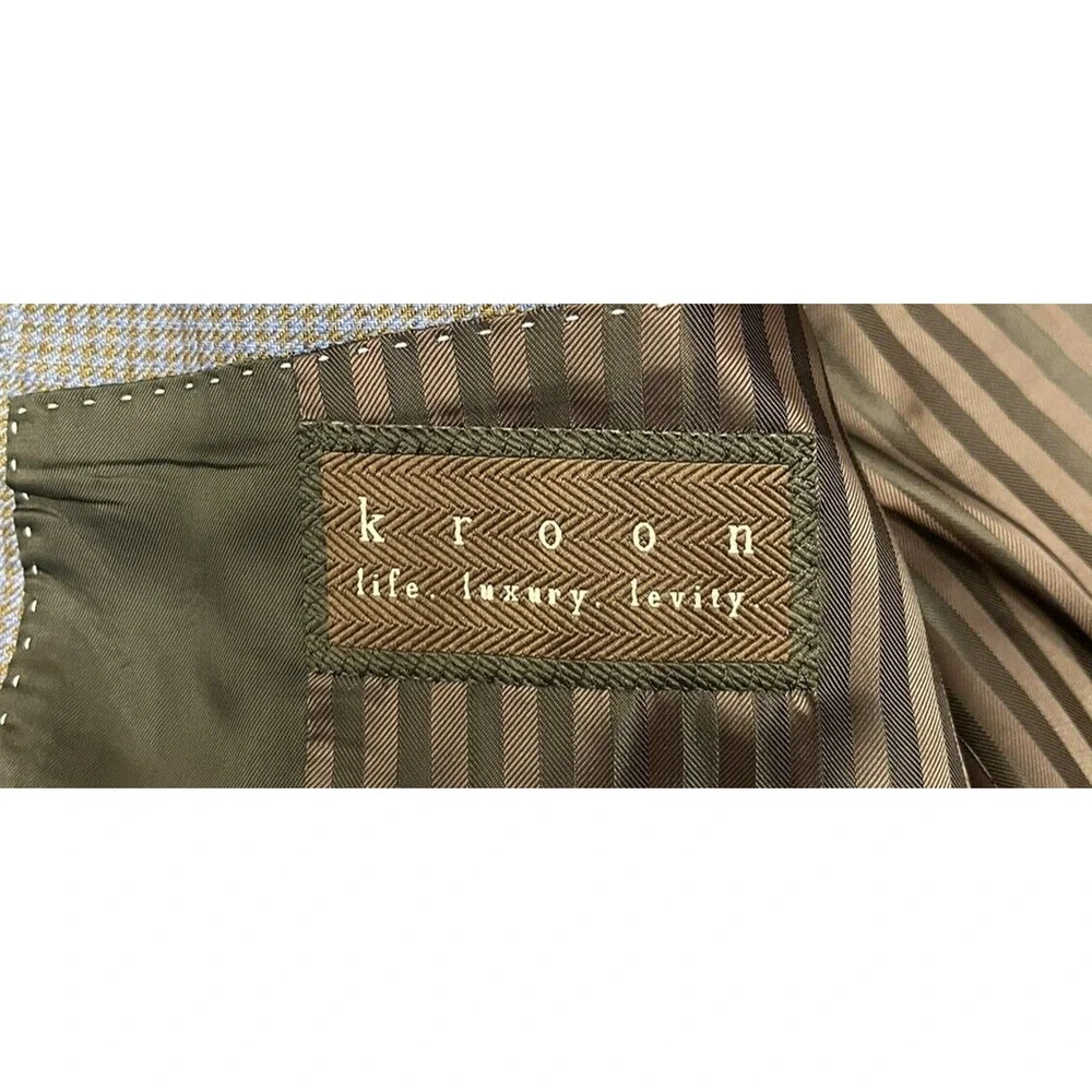 Kroon Men's Sports Jacket Coat 42 R Blazer Blue 2 Button Double Vent Lined